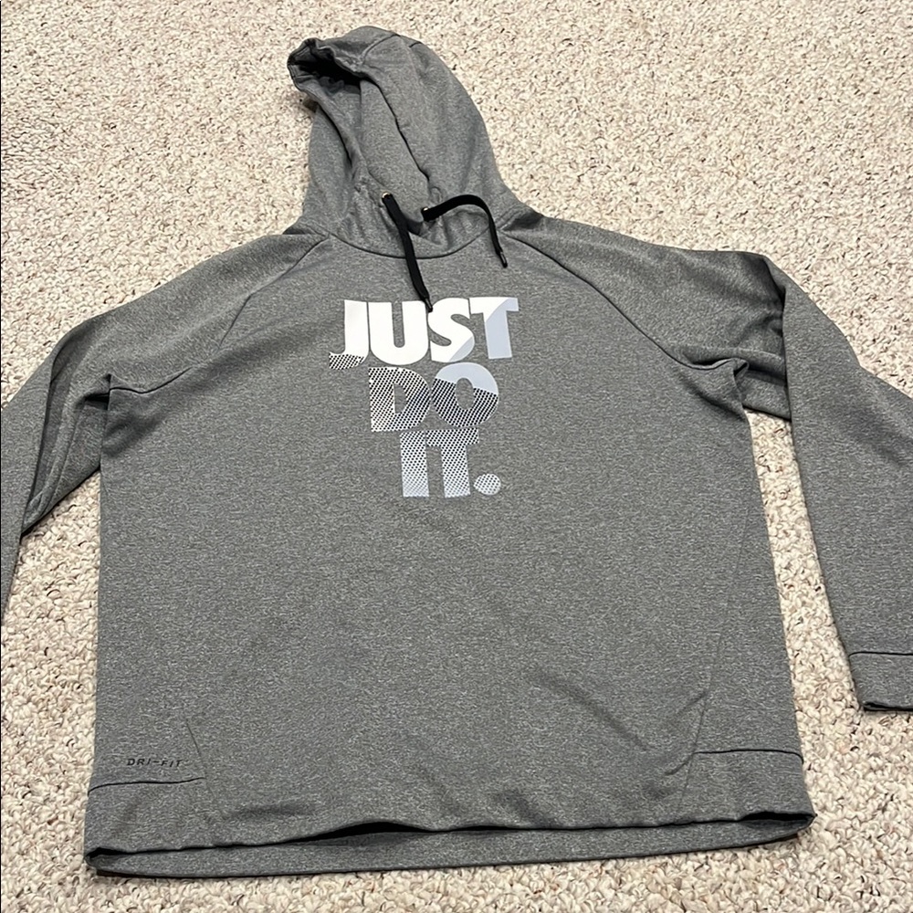 Nike Dri Fit Hoodie Sweatshirt Graphic Print Just Do It Men's Sz L Activewear